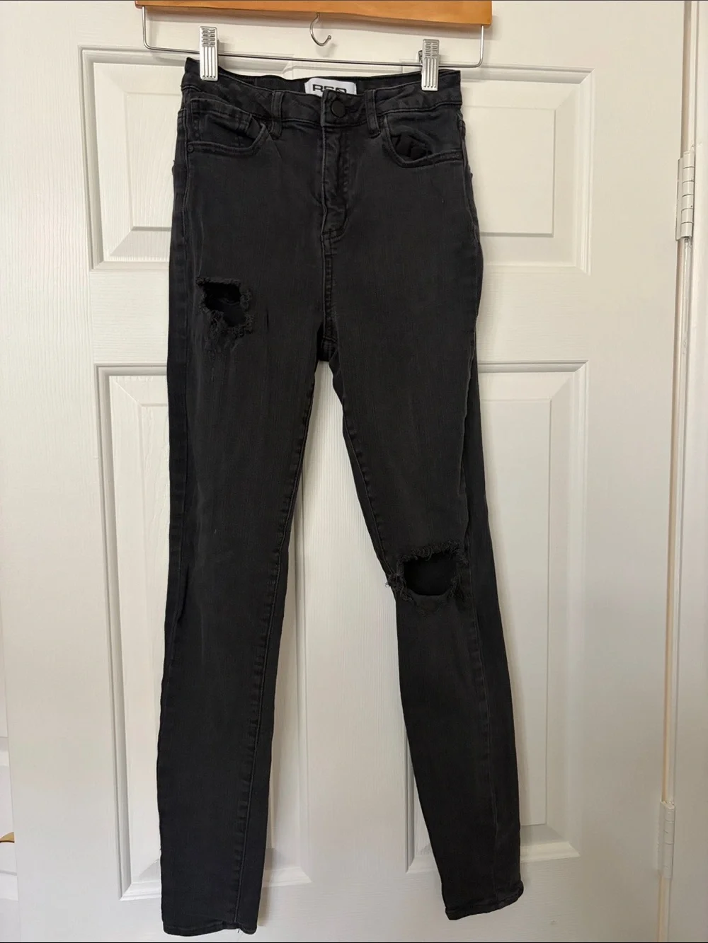 RSQ Black High-Rise Ripped Skinny Jeans